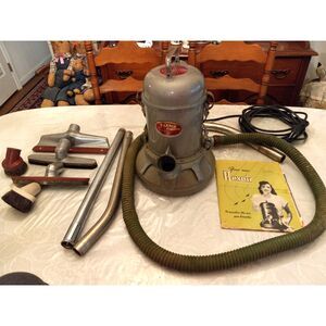 WORKING 1950s Rexair Model C Vacuum Cleaner with Original Basin, Parts, & Manual